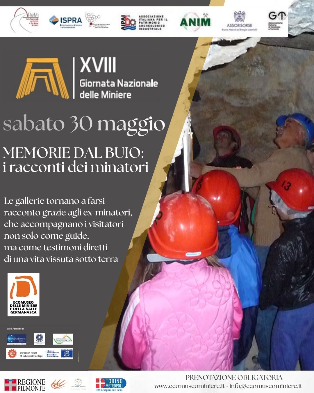 MEMORIE DAL BUIO: i racconti dei minatori. XVIII Giornata Nazionale delle Miniere